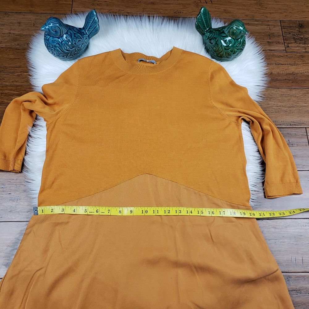 COS Mustard Yellow A-Line Midi Dress - Picture 9 of 11